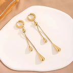 Stainless Steel New Fashion Jewelry Sets Pulling Adjustment Droplet Shape Charm Chain Choker Necklaces Earrings for Women - Revelloventures