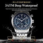 POEDAGAR Top Fashion Men Wristwatch Stainless Steel Luminous Quartz Man Clock Date Chronograph Military Men's Watches