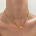 Crystal Zircon Heart Star Charm Layered Necklace