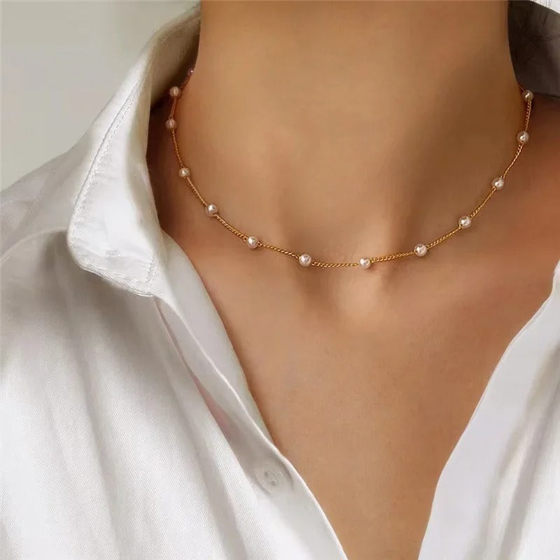 LATS Multilayer Pearl Cross Love Heart Pendant Necklaces for Women - Revelloventures