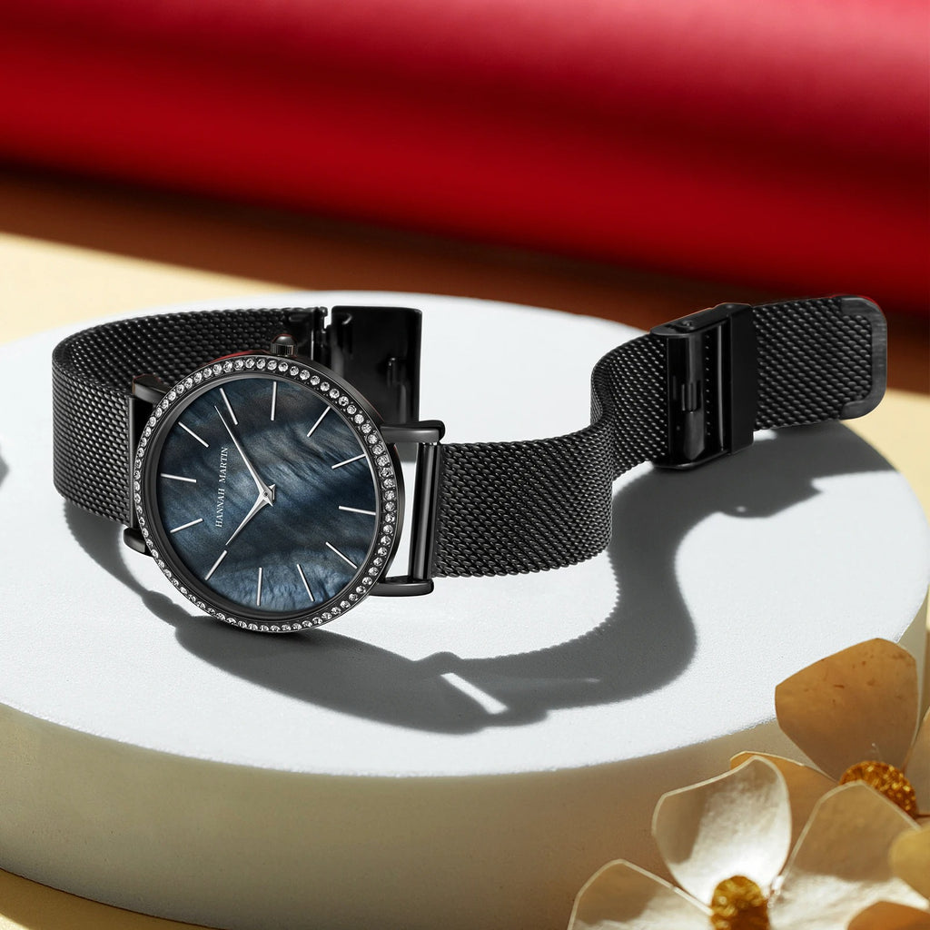 Quartz Movement Luxury Women Watch Rhinestone Stainless Steel - Revelloventures