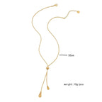 Stainless Steel New Fashion Jewelry Sets Pulling Adjustment Droplet Shape Charm Chain Choker Necklaces Earrings for Women - Revelloventures