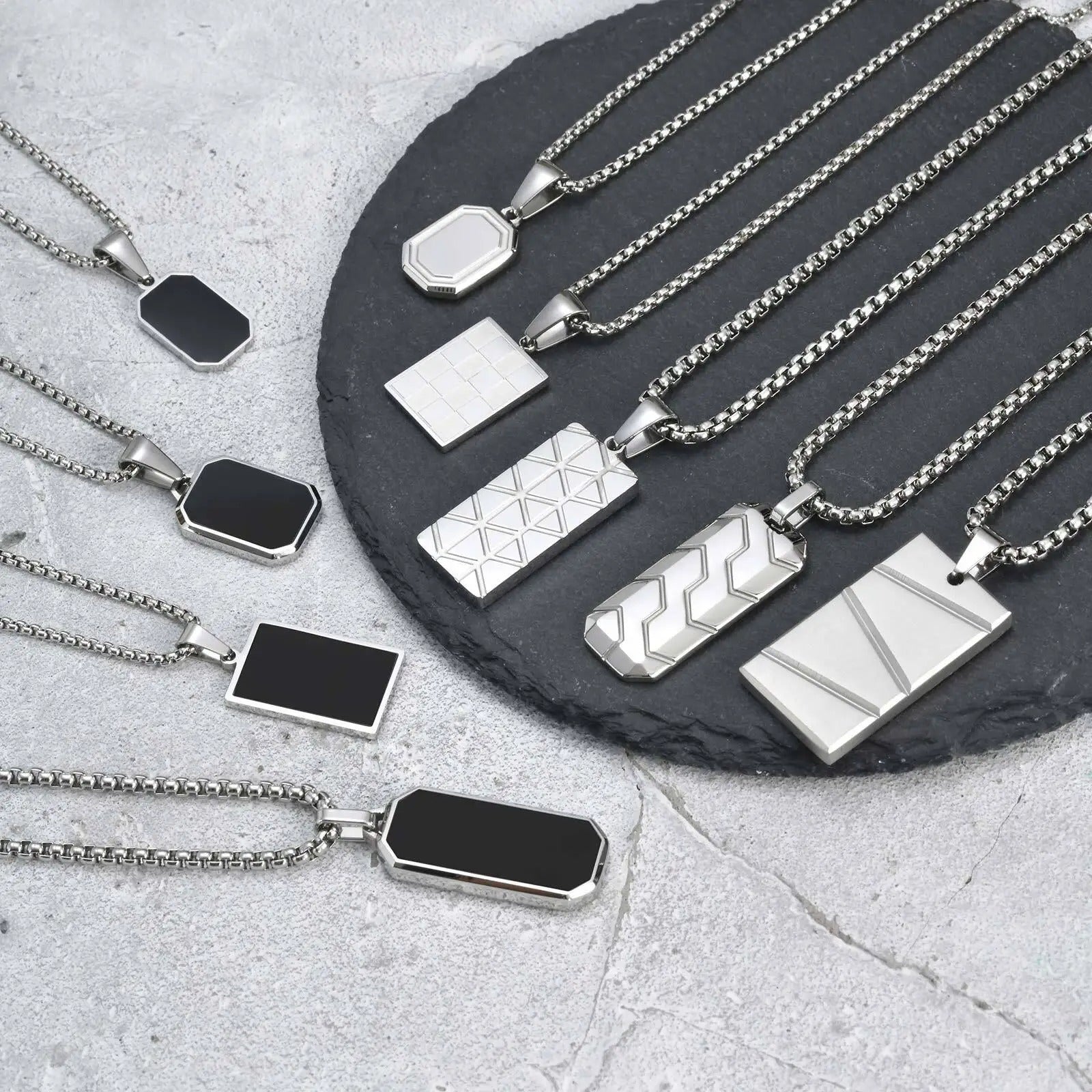 Vnox Small Dogtags Pendant Necklaces for Men - Revelloventures