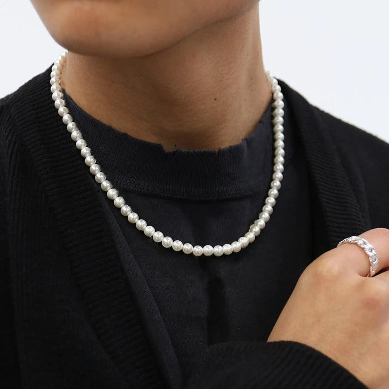 Classic Elegant White Pearl Chokers Necklace For Women and Men