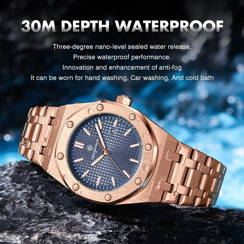 PAAZOMU Luxury Business Man Wristwatch Waterproof Luminous Date Men - Revelloventures
