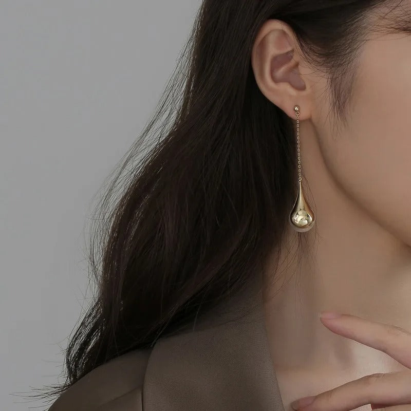 Long Dangle Imitation Pearl Drop Earrings