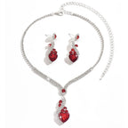 3pcs Elegant Vintage Jewelry Set for Women Sparkling Rhinestones Necklace Shiny Crystal Choker Bridal Wedding Earrings Party - Revelloventures