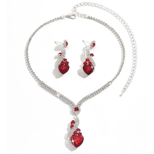 3pcs Elegant Vintage Jewelry Set for Women Sparkling Rhinestones Necklace Shiny Crystal Choker Bridal Wedding Earrings Party - Revelloventures