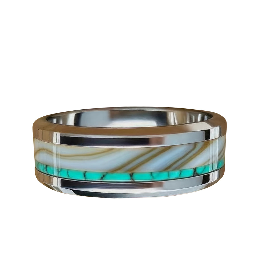 Luxury Agate Stone Inlay Polished Stainless