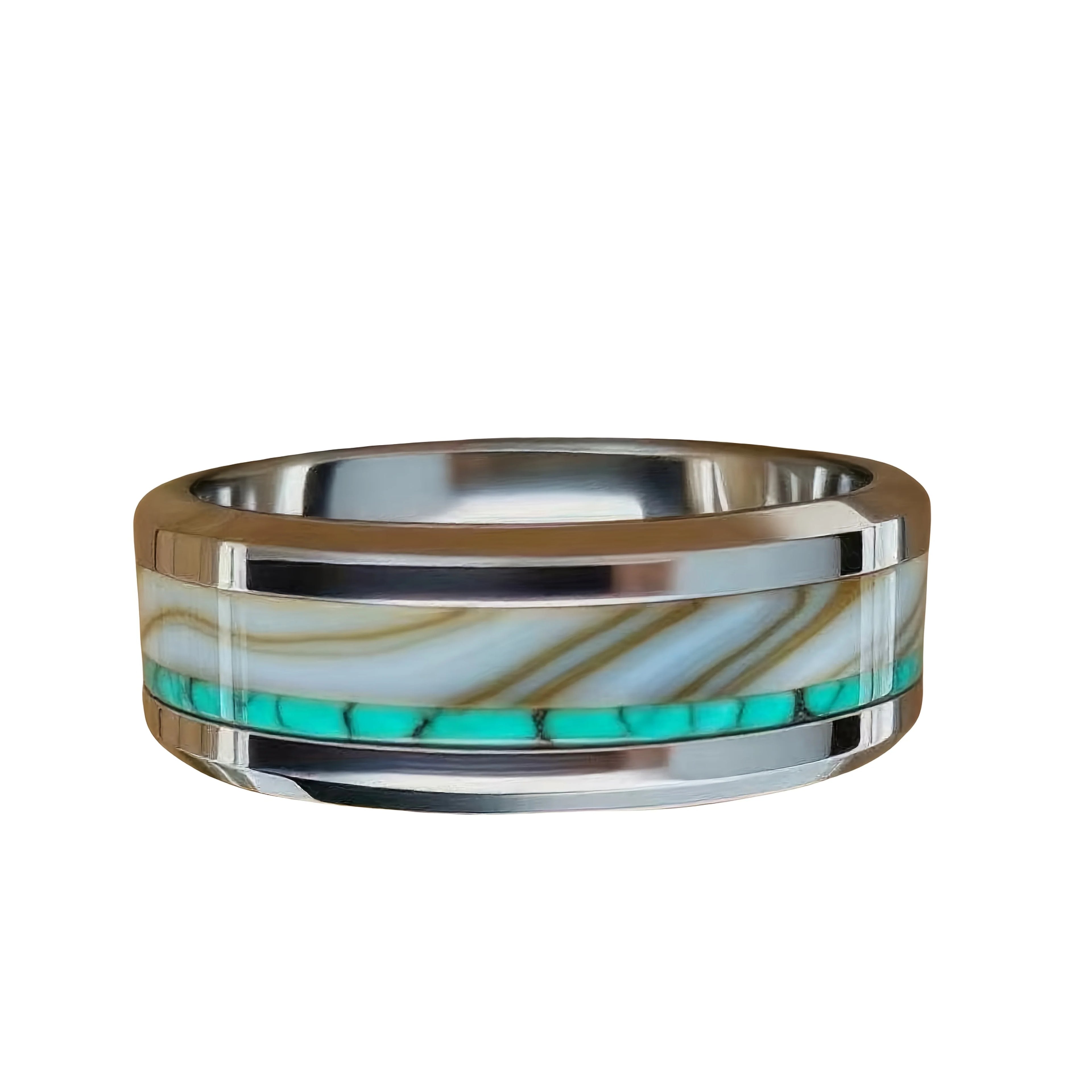 Luxury Agate Stone Inlay Polished Stainless