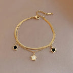 Stainless Steel Multilayer Chain Star Charm Necklace Bracelet for Women - Revelloventures
