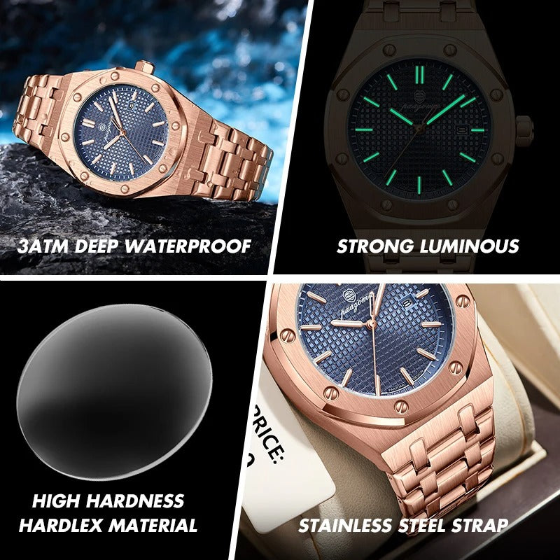 PAAZOMU Luxury Business Man Wristwatch Waterproof Luminous Date Men - Revelloventures