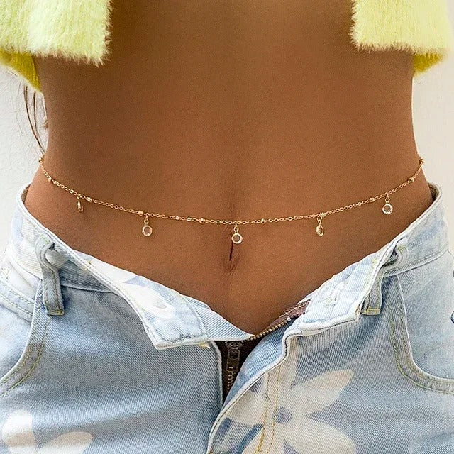 New Fashion Sexy Double Layer Pearl Chain for Women Waist Bead Belly Chain - Revelloventures
