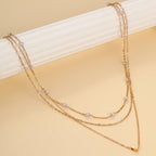 LATS Multilayer Pearl Cross Love Heart Pendant Necklaces for Women - Revelloventures