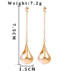 Long Dangle Imitation Pearl Drop Earrings