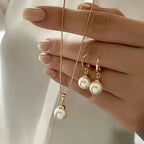 LATS 3 Pcs/Set Round Pearl Pendant Necklace For Women - Revelloventures
