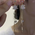 Luxury Crystal Long Flower Drop  Earrings For Women
