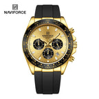 NAVIFORCE Luxury Men's Watch Waterproof Sports Quartz Clock Silicone Strap Chronograph Luminous Wristwatches - Revelloventures