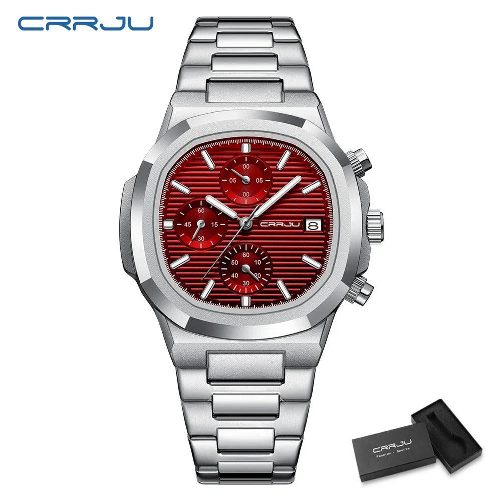 Luxury Man Watch Business Waterproof Male Clock Luminous Date Stainless Steel Square Quartz Men