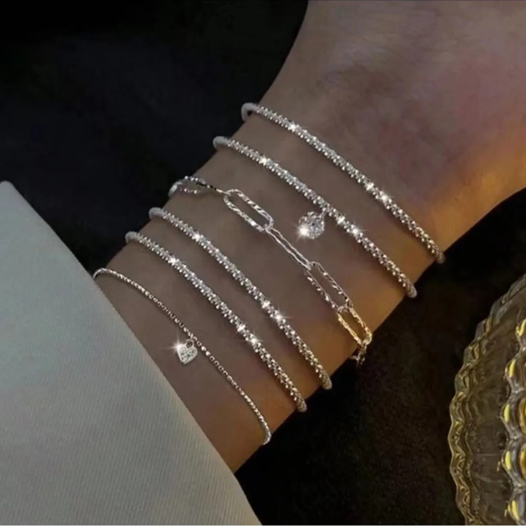 4Pcs/Set Fashion Snake Green Gemstone Bangle Rhinestone Full Metal Bracelet For Women - Revelloventures