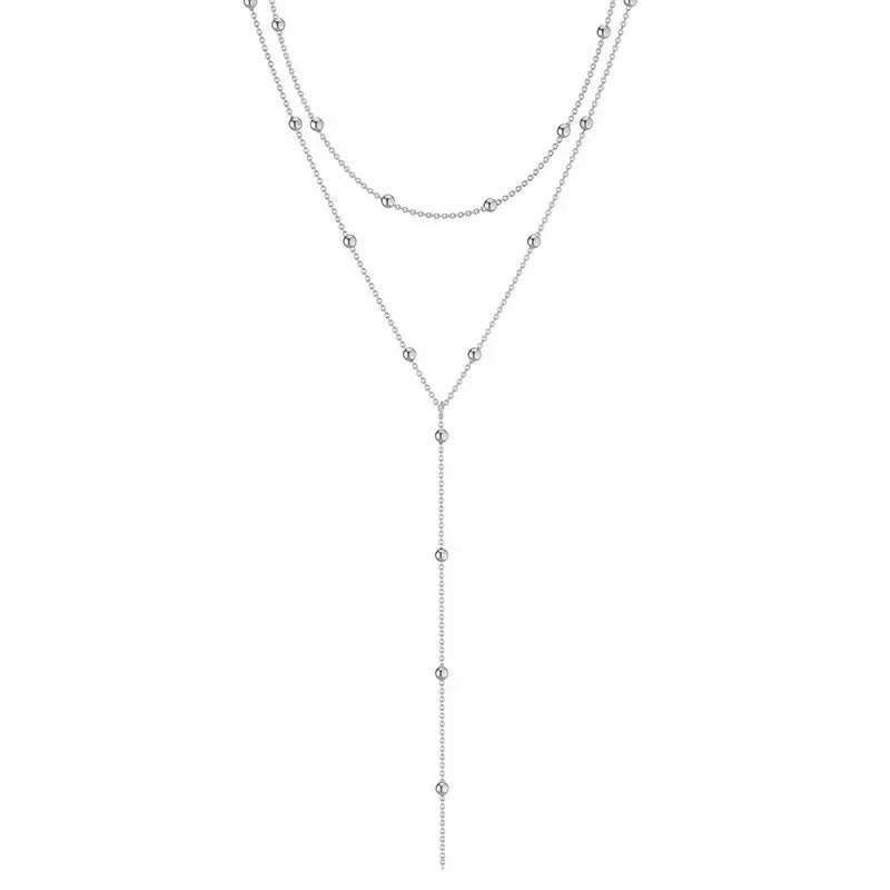 LATS Gold Color Double Layered Long Tassel Chain Necklaces for Women - Revelloventures