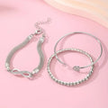 3pcs/Set Vintage Crystal Rhinestone Heart Bracelets for Women - Revelloventures