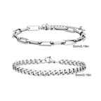 2pcs Men's Chain Bracelets,Stainless Steel Silver Gold Black Color Twist Rope Chain Wristband,Trendy Cuban Link Chains Gift - Revelloventures