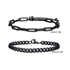 2pcs Men's Chain Bracelets,Stainless Steel Silver Gold Black Color Twist Rope Chain Wristband,Trendy Cuban Link Chains Gift - Revelloventures